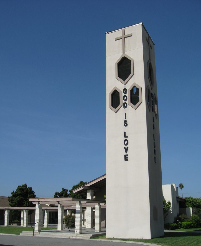 Church steeple tower, a common site for cell towers on church property