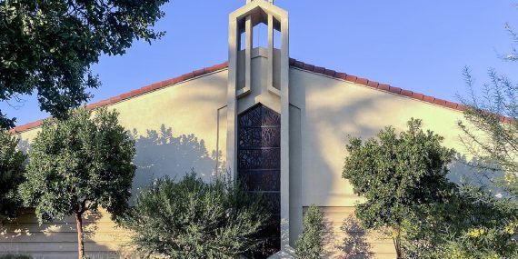 Exterior of a church building relevant to buying church property in California