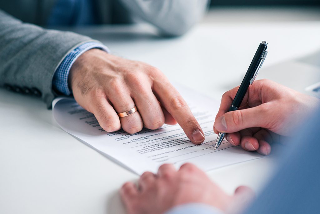 Waiver of subrogation clause being signed in a church lease agreement